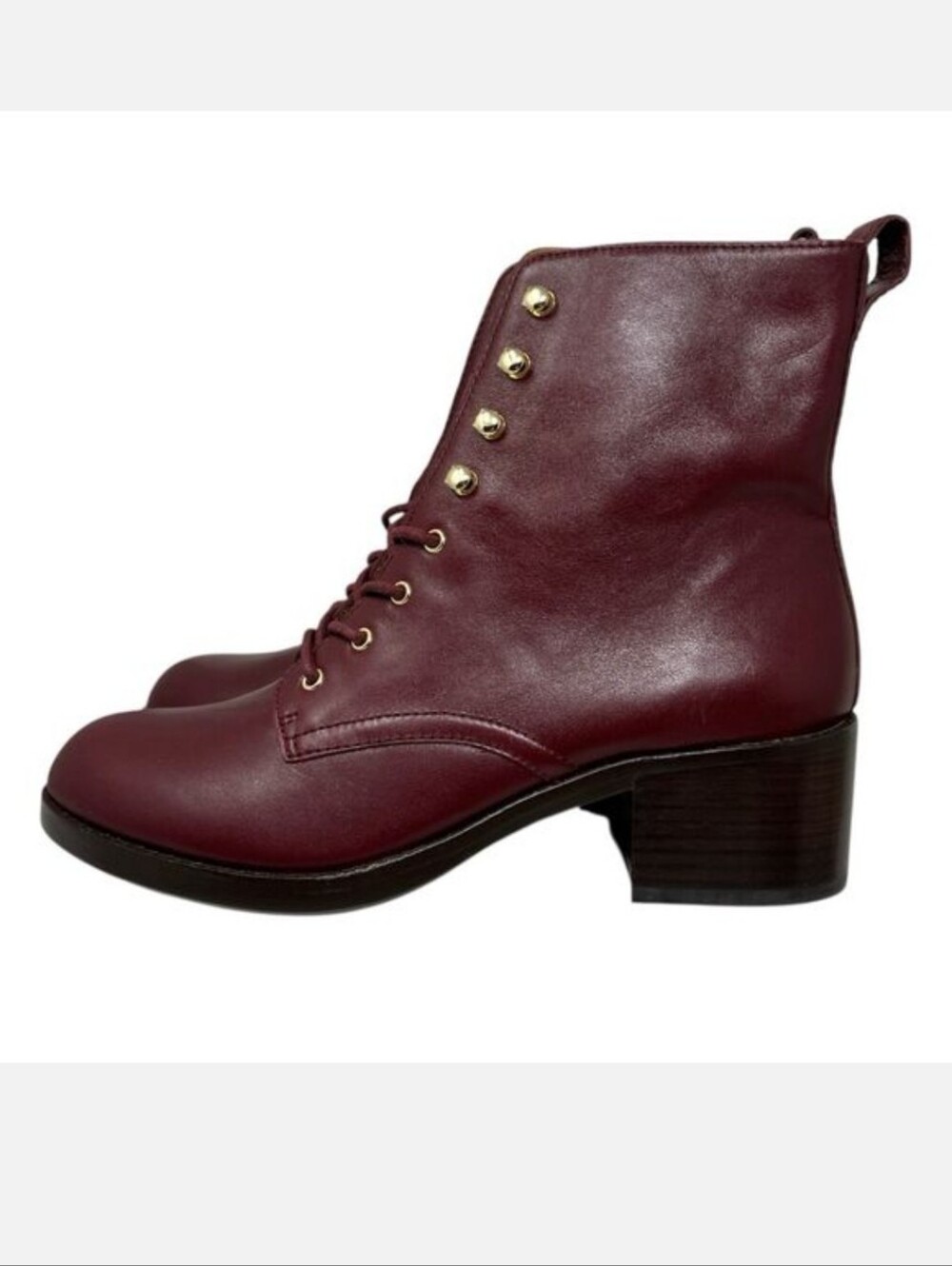 😍Madewell Burgundy Leather Lace-Up Ankle Boots Size 7 Rusted Burgundy / Oxblood
